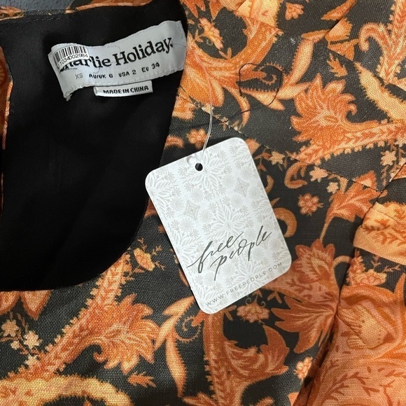 NWT Charlie Holiday X Free People Flores Burnt Paisley Midi Dress. Size 2 (XS). - Picture 10 of 11
